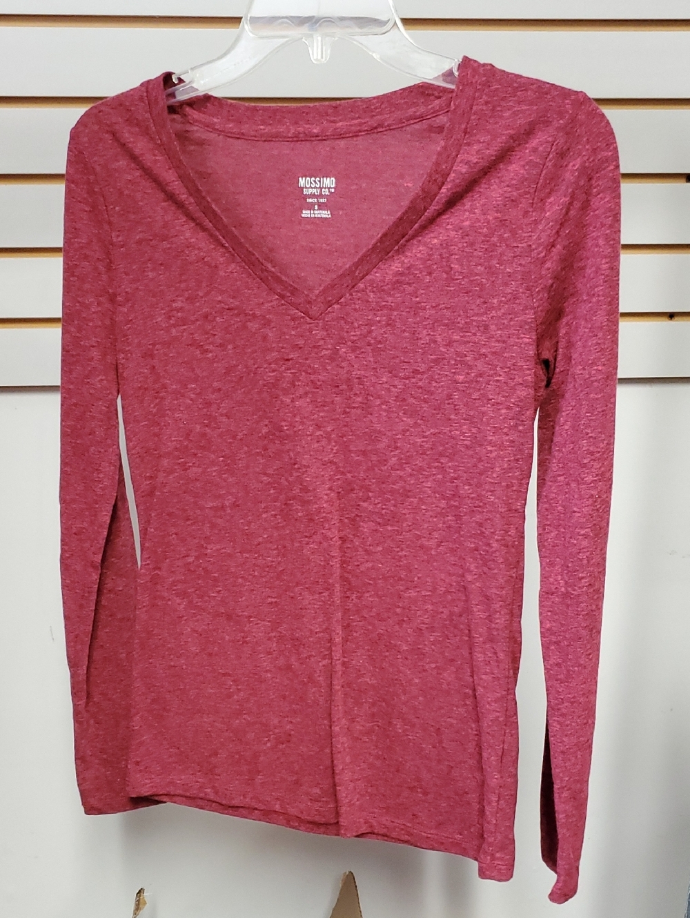 Mossimo Supply Co. Women's Long-Sleeve V-Neck Top - Heather Red